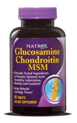 Хондропротектор Glucosamine Chondroitin MSM фирмы Natrol, 90 таб.